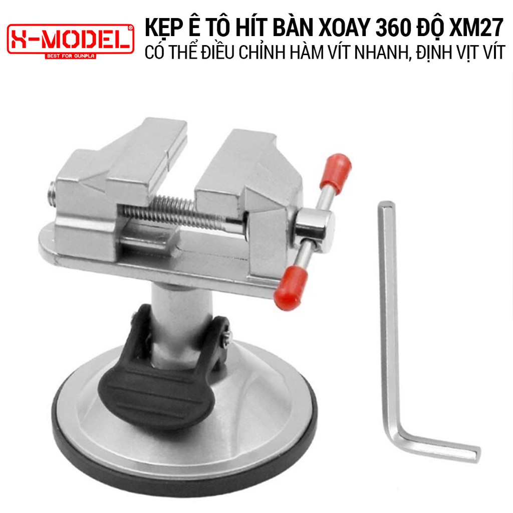 Kẹp Ê Tô Hít Bàn XM27 có thể điều chỉnh xoay 360 độ đa năng có kèm đầu kẹp, dụng cụ gia công phụ kiện, chạm khắc XMODEL