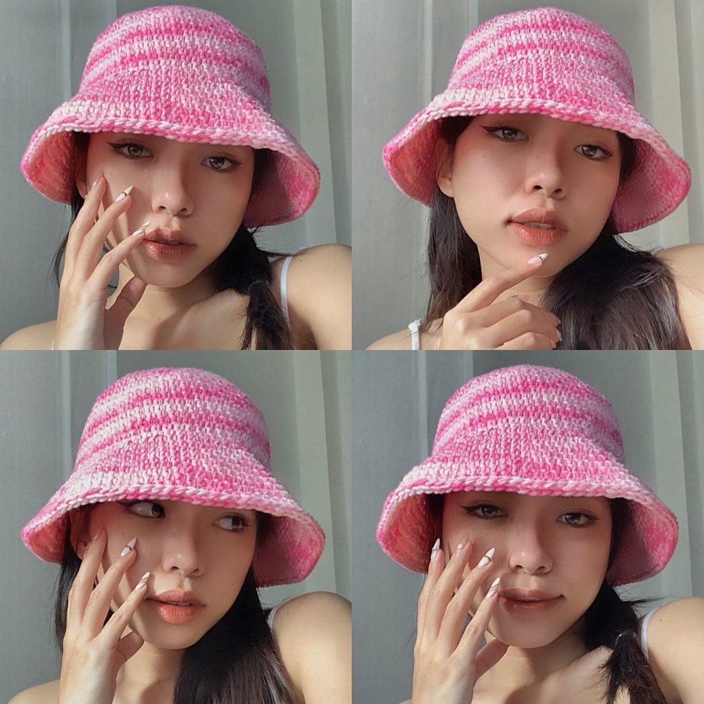 Nón Len Bucket Tai Bèo Nhiều Màu - Crochet Bucket Hat