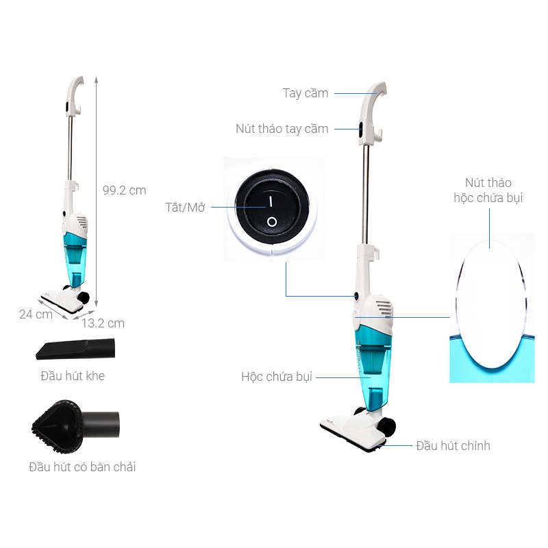 [Hỏa Tốc - HCM] Máy Hút Bụi Cầm Tay Deerma Vacuum Cleaner DX118C | Hàng Chính Hãng | Bảo Hành 6 Tháng | LSB Store