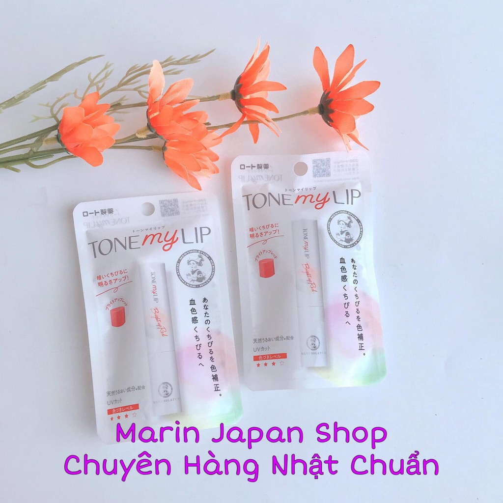 (Sale, Hàng Nhật)  Son dưỡng ẩm, chống nắng Tone up Mentholatum Rohto Lip Cream Nhật Bản