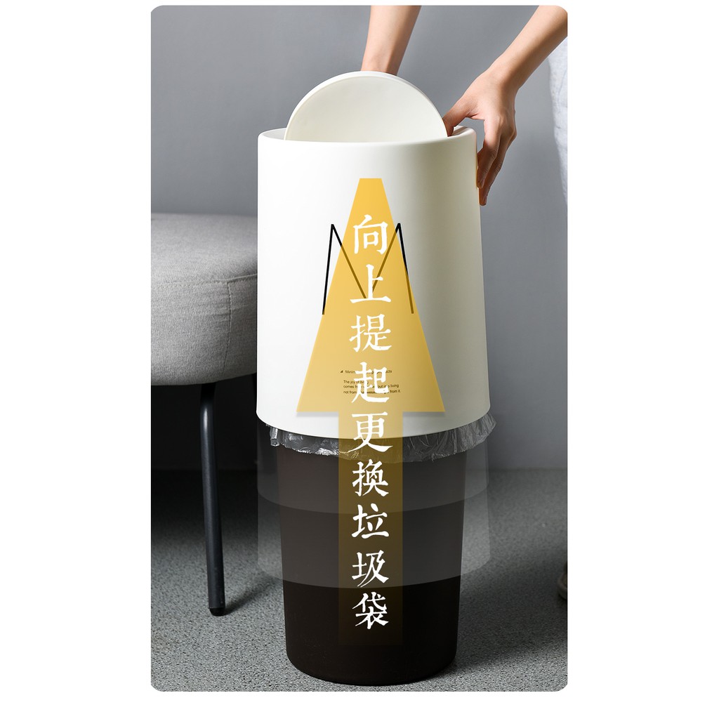 Thùng đựng rác hình tròn nhiều lớp phong cách Châu Âu
