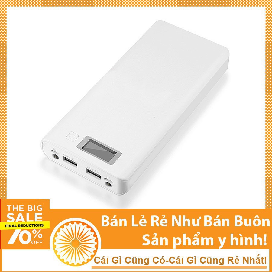 [ Xả Hàng ] Tặng 1 quả pin 18650 khi mua Box sạc vỏ Sạc Dự Phòng Lắp 8 Cell 18650 Vỏ Nhựa Màn LCD Màu Ngẫu Nhiên