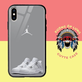 Ốp Lưng Kính Iphone 7 Plus Hình Giày Jordan GUYTE CASE Cho 6/6S/7/8/Plus/X/Xs/Xr/11/Pro/Max/12/Min