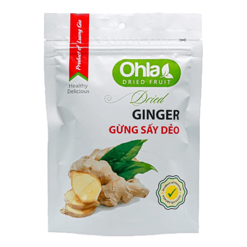 GỪNG SẤY DẺO OHLA TÚI 100G/ DRIED GINGER