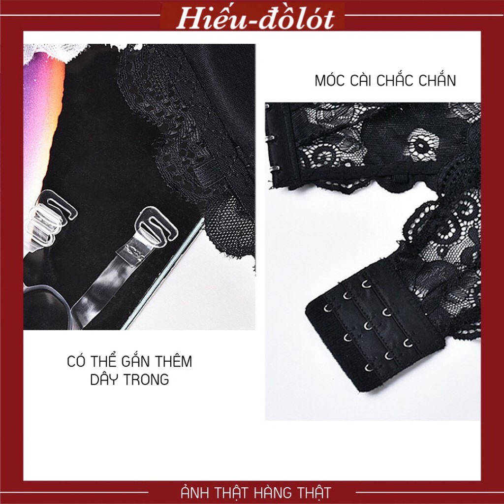 Áo Ngực Nữ Ren Hoa Cúp Ngang Hieu Store24h, Áo Lót Ren Cài Sau Chất Mềm Mại Đệm Mỏng Êm Dịu - 088