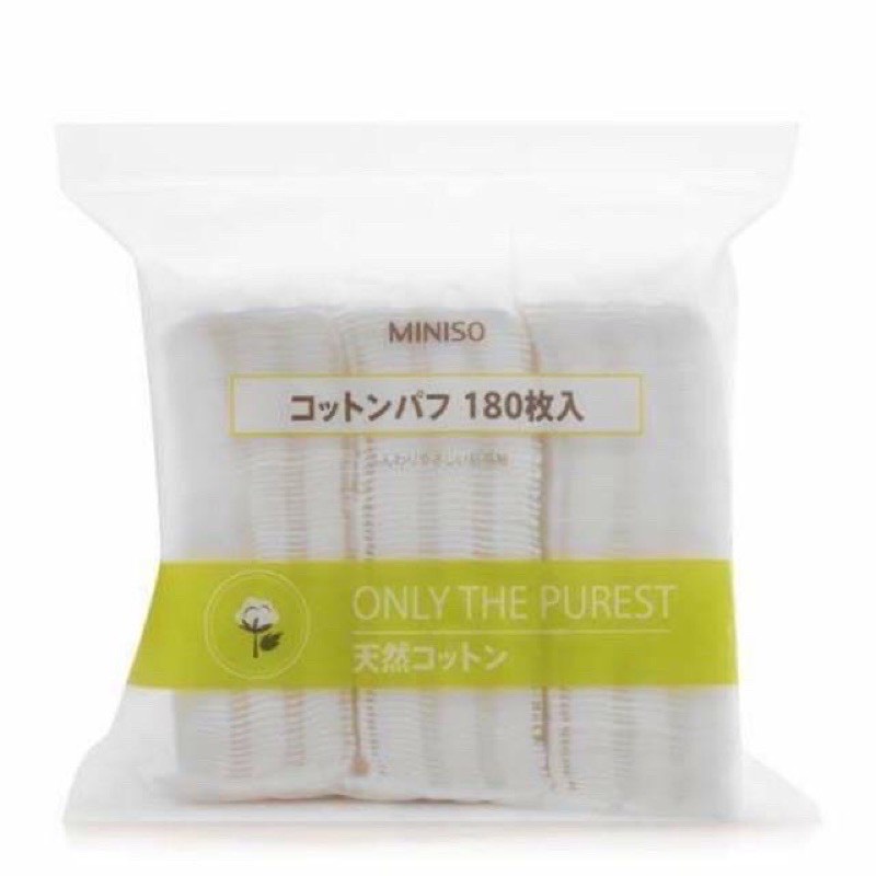 Bông Tẩy Trang MINISO Gói 180 miếng - Xuất xứ Nhật Bản