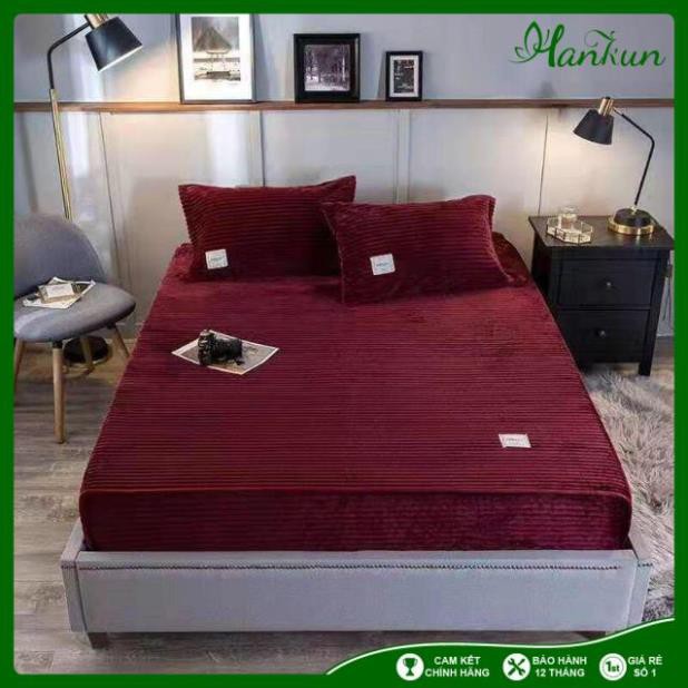 Drap giường/Thảm trải giường/ bộ ga gối nhung tăm 3 món  NHẬP KHẨU cao cấp siêu mịn, ấm kích thước 1M6, 1M8, 2M2 | BigBuy360 - bigbuy360.vn