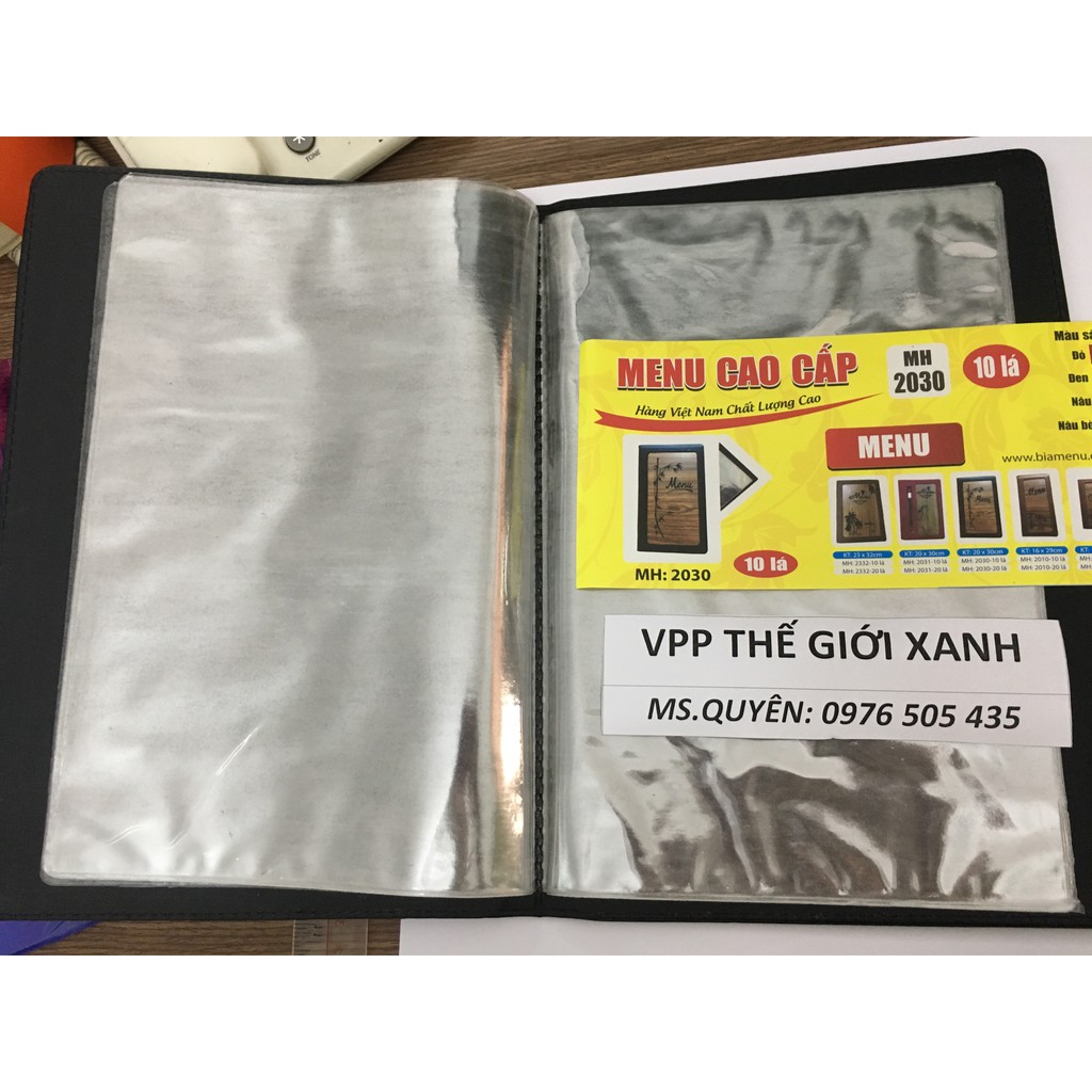 Bìa menu gỗ cao cấp 10 lá 2030 (20*30CM)