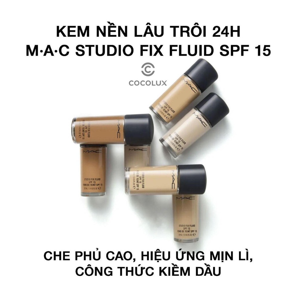 [CoCoLux] Kem Nền Kiềm Dầu MAC Studio Fix Fluid + VAT