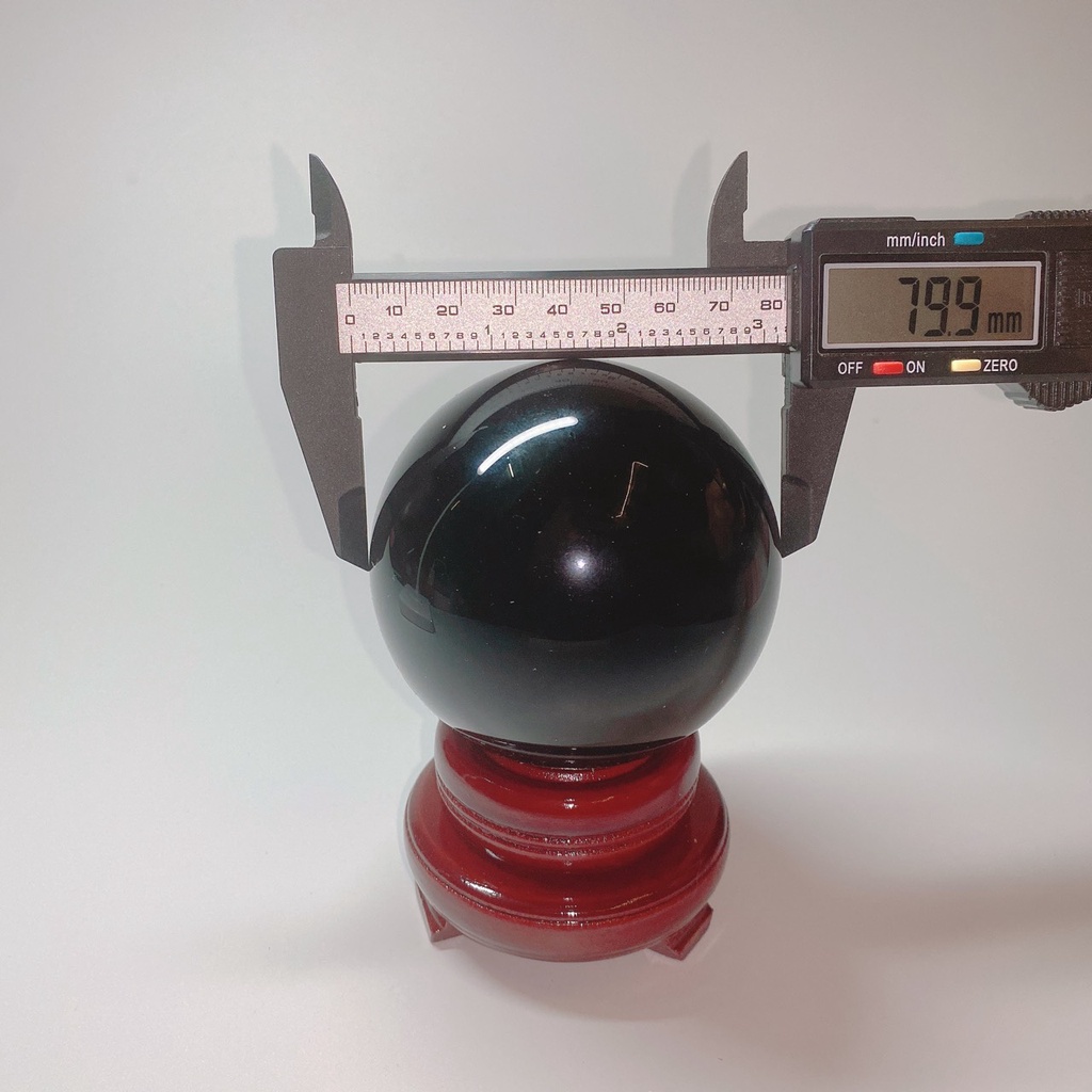 Quả Cầu Phong Thuỷ Đá T Anh Đen Tự Nhiên [KÈM ĐẾ GỖ] Để Bàn Mang Tài Lộc May Mắn Mệnh Thuỷ Mộc - Phong Thuỷ Tây Tạng