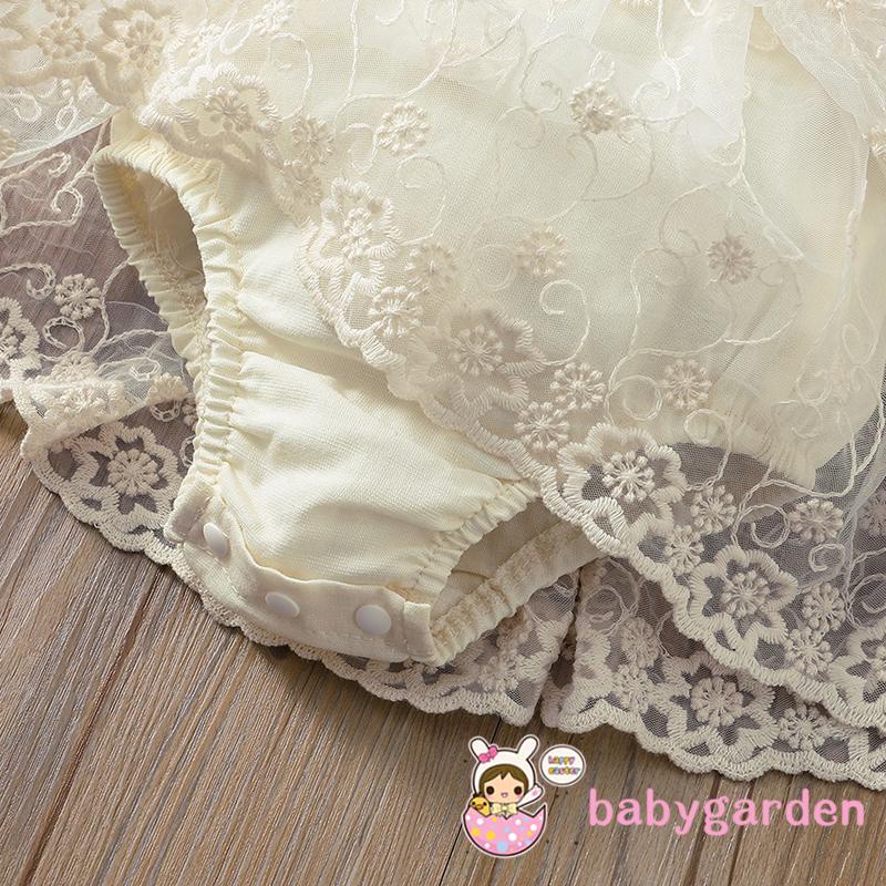 Bộ Áo Liền Quần Không Tay Phối Ren Họa Tiết Hoa Thắt Nơ Thời Trang Mùa Hè Cho Bé Gái