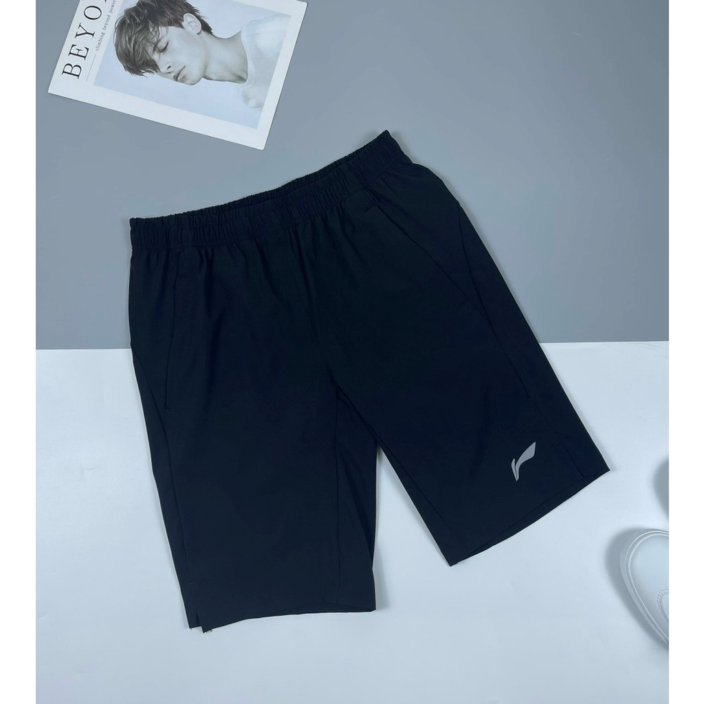 Quần Short nam CHÍNH HÃNG Lining AJKQ297, vải cao cấp co giãn 4 chiều, logo ép nhiệt cao tần chống bong chóc