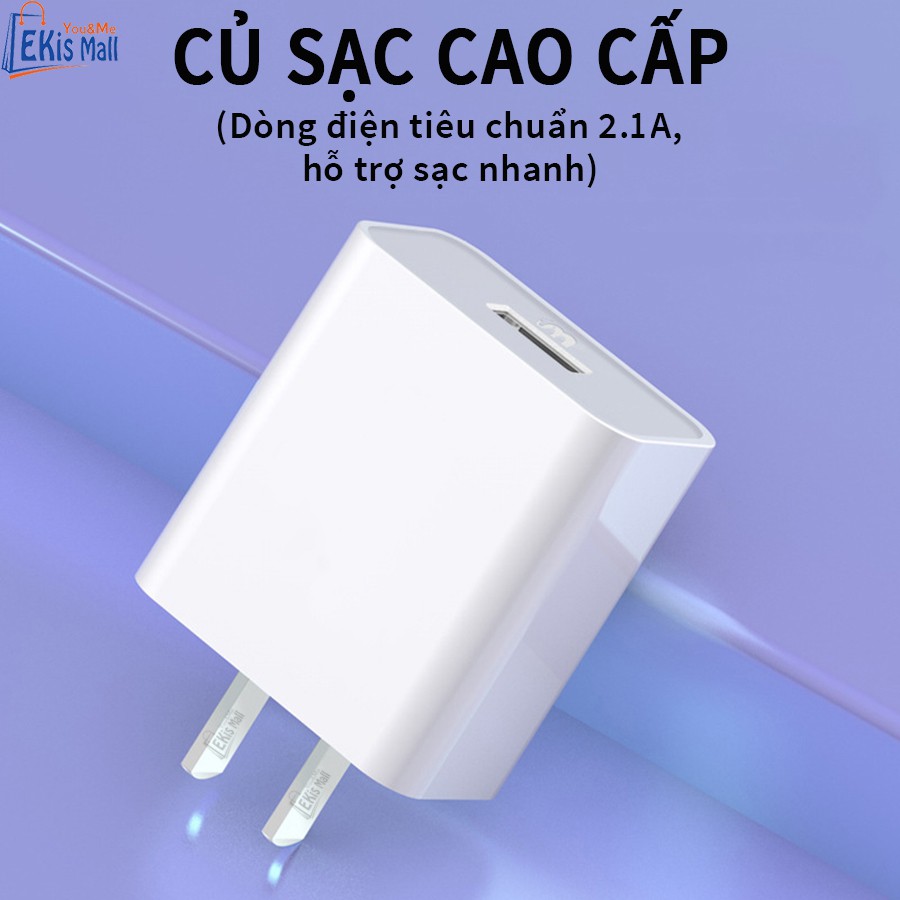Bộ sạc nhanh Kèm cáp sạc nhanh điện thoại Iphone Samsung Android Củ sạc nhanh Cao cấp chống cháy nổ Quick Charge 5.0