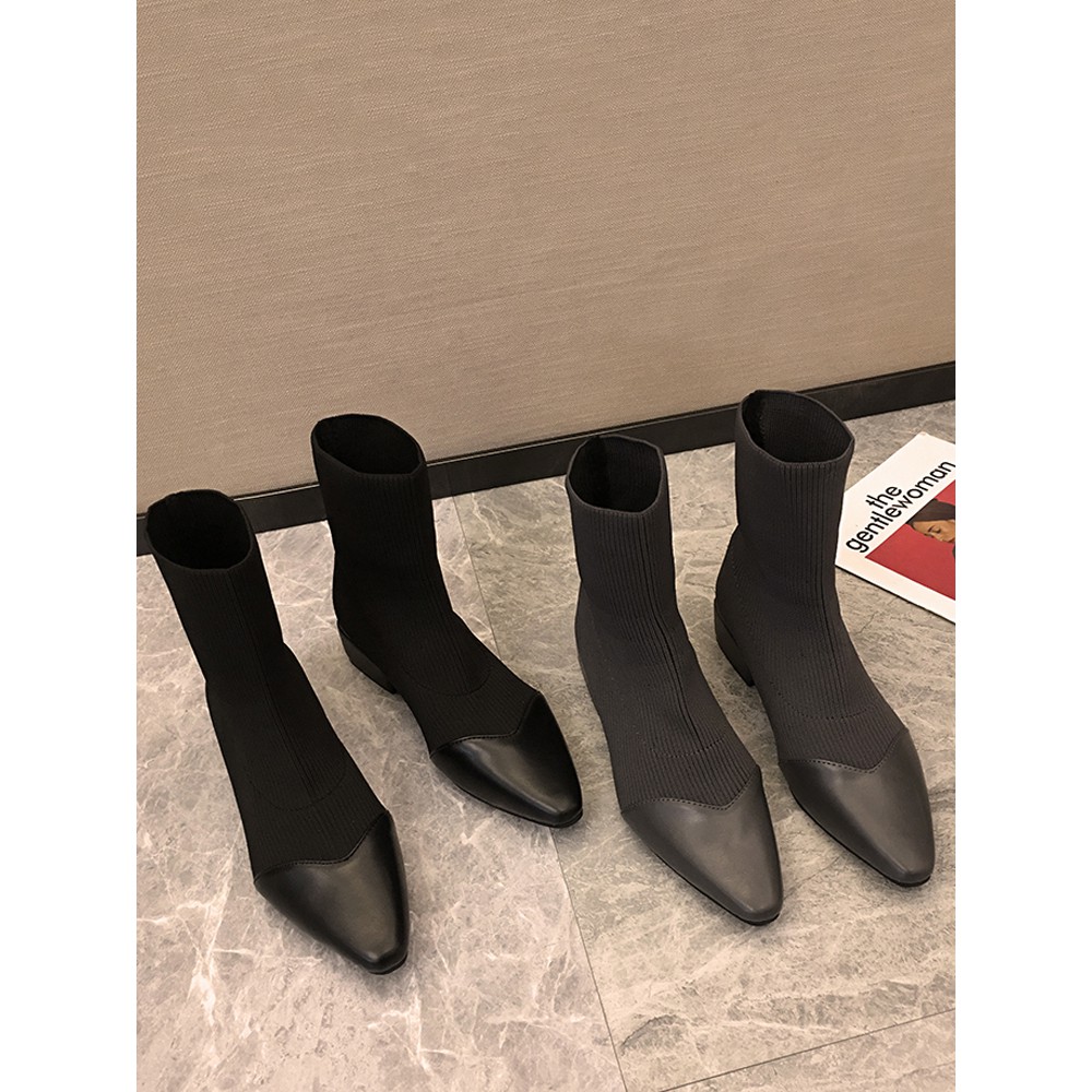 ORDER - Giày bốt, boot pha da cổ chun cá tính Ulzzang (Có ảnh thật)