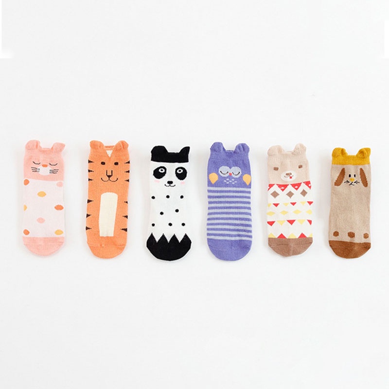 Vớ Cotton Mềm Chống Trượt Thoáng Khí Thoải Mái Thêu Họa Tiết Hoạt Hình Cho Trẻ Sơ Sinh