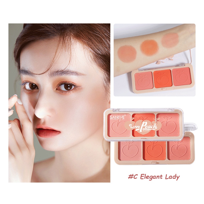 [Hàng mới về] Phấn má hồng SANIYE thiết kế 3 trong 1 lâu trôi hợp thời trang