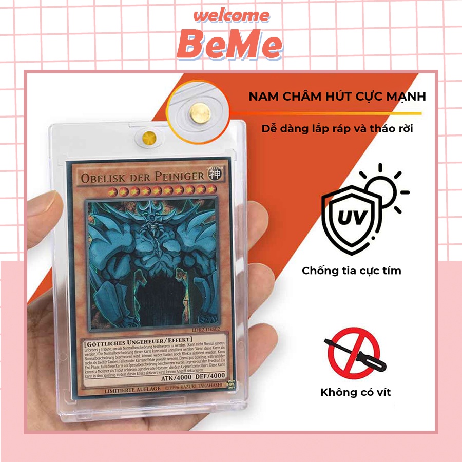 Hộp bảo vệ thẻ bài dành cho YUGIOH Pokemon ONE-TOUCH Magnetic Holder BCW chống tia UV - Không bao gồm thẻ bài
