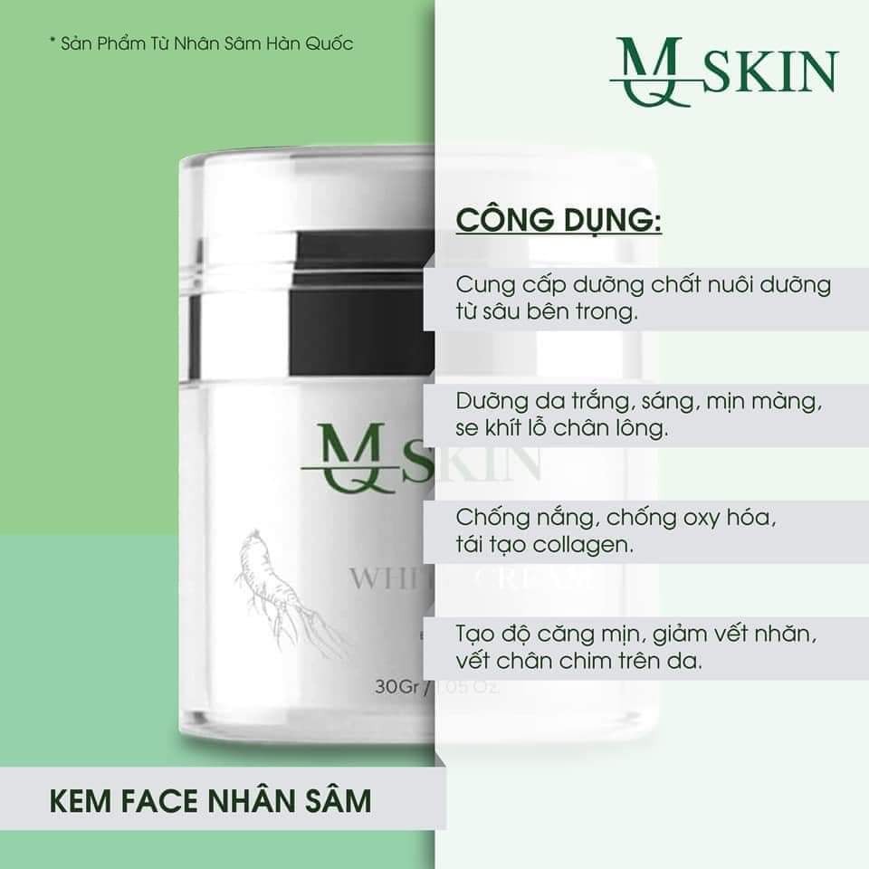 Kem face nhân sâm MQ SKIN 5 in 1 Dưỡng trắng da Căng bóng da Se lỗ chân lông Trẻ hoá, ngừa lão hoá da