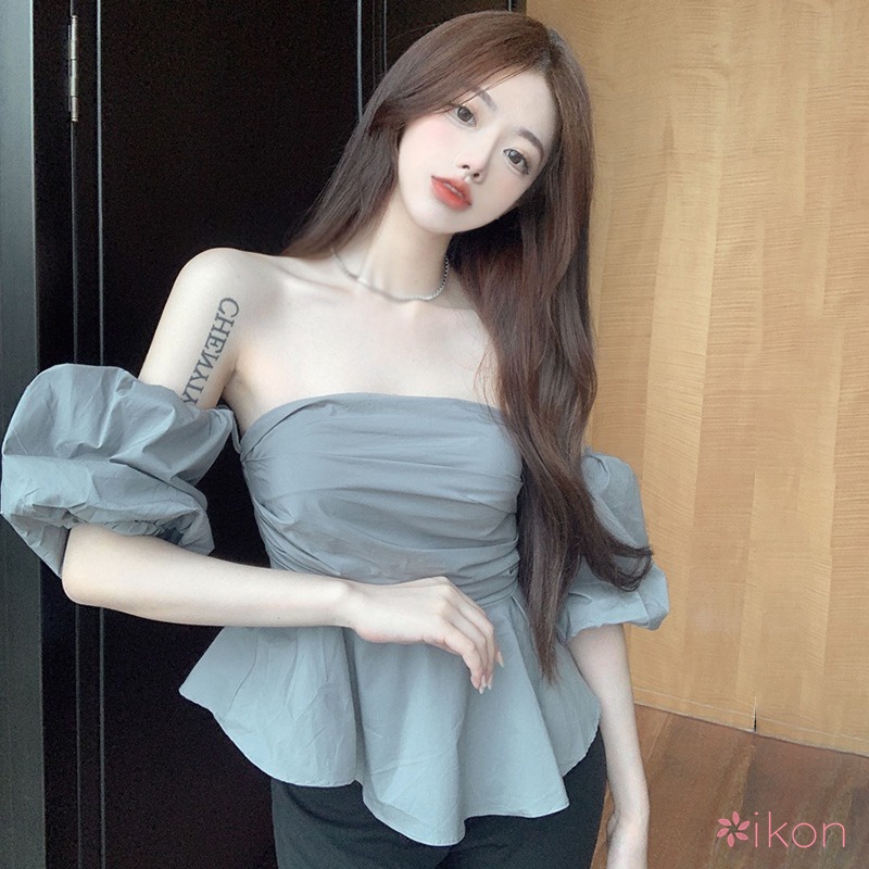 Áo Kiểu Trễ Vai Tay Phồng Phong Cách Hàn Quốc Thời Trang Mùa Hè Cho Nữ
