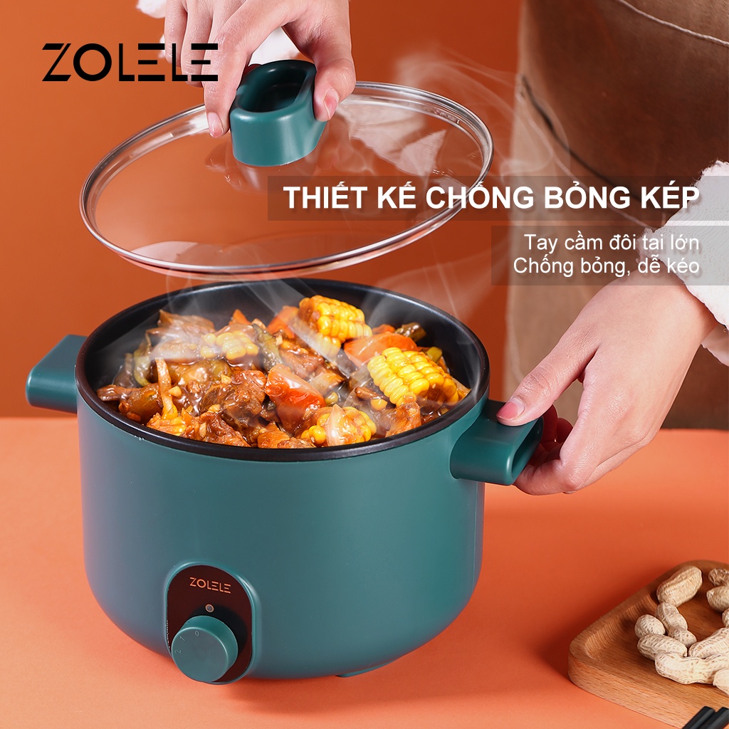Nồi lẩu điện đa năng ZOLELE điều chỉnh nhiệt độ kép thông minh chống dính ZC002 3L  - Chính hãng
