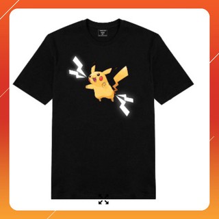 ÁO THUN PHẢN QUANG PIKACHU TRẮNG  Áo unisex, áo thun đôi nam nữ đen trắng from rộng, vải cotton xịn [SIÊU RẺ]