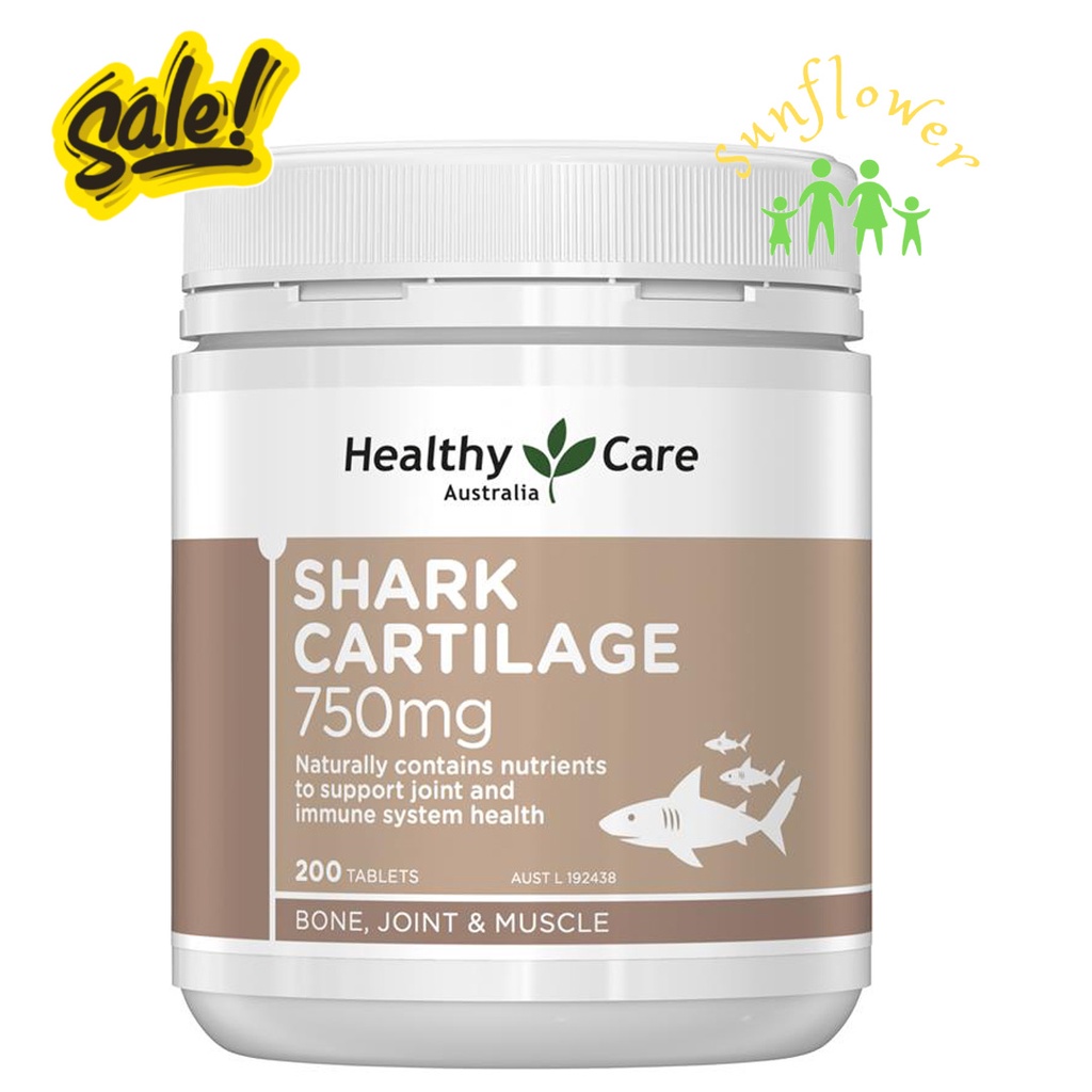 Viên bổ xương khớp chiết xuất từ sụn vi cá mập Healthy Care Shark Cartilage 750mg 200 viên của ÚC