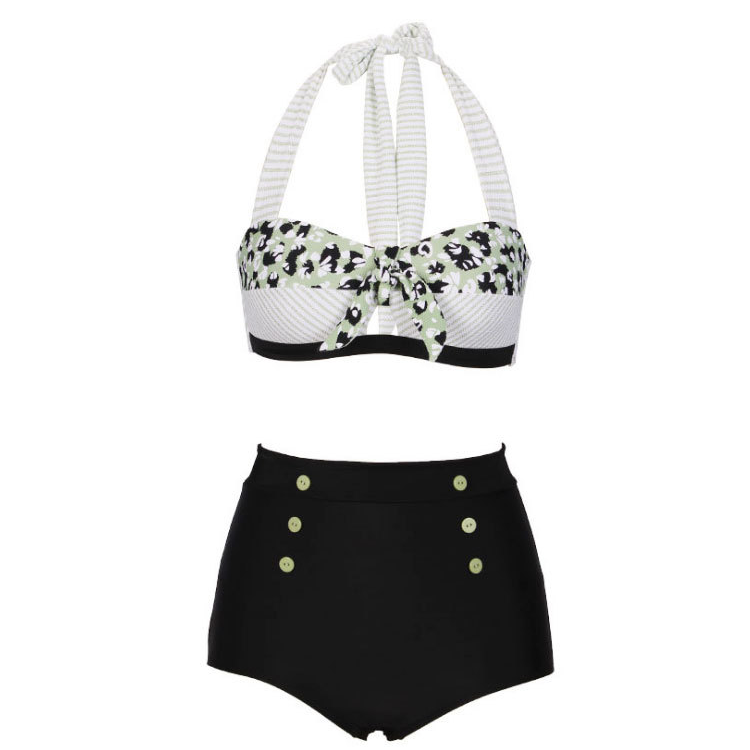 Bộ Đồ Bơi Hai Dây + Quần Lưng Cao Xinh Xắn Dành Cho Nữ | BigBuy360 - bigbuy360.vn