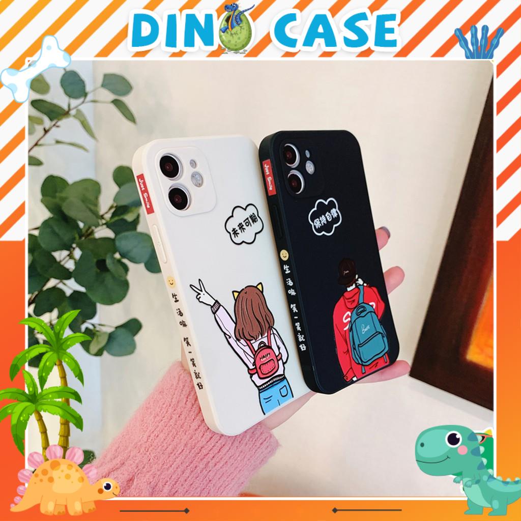 Ốp lưng iphone cạnh vuông in hình viền couple Đeo Ba Lô 6/6plus/6s7/7plus/8/8plus/x/xr/xs/11/12/pro/max/plus DT08