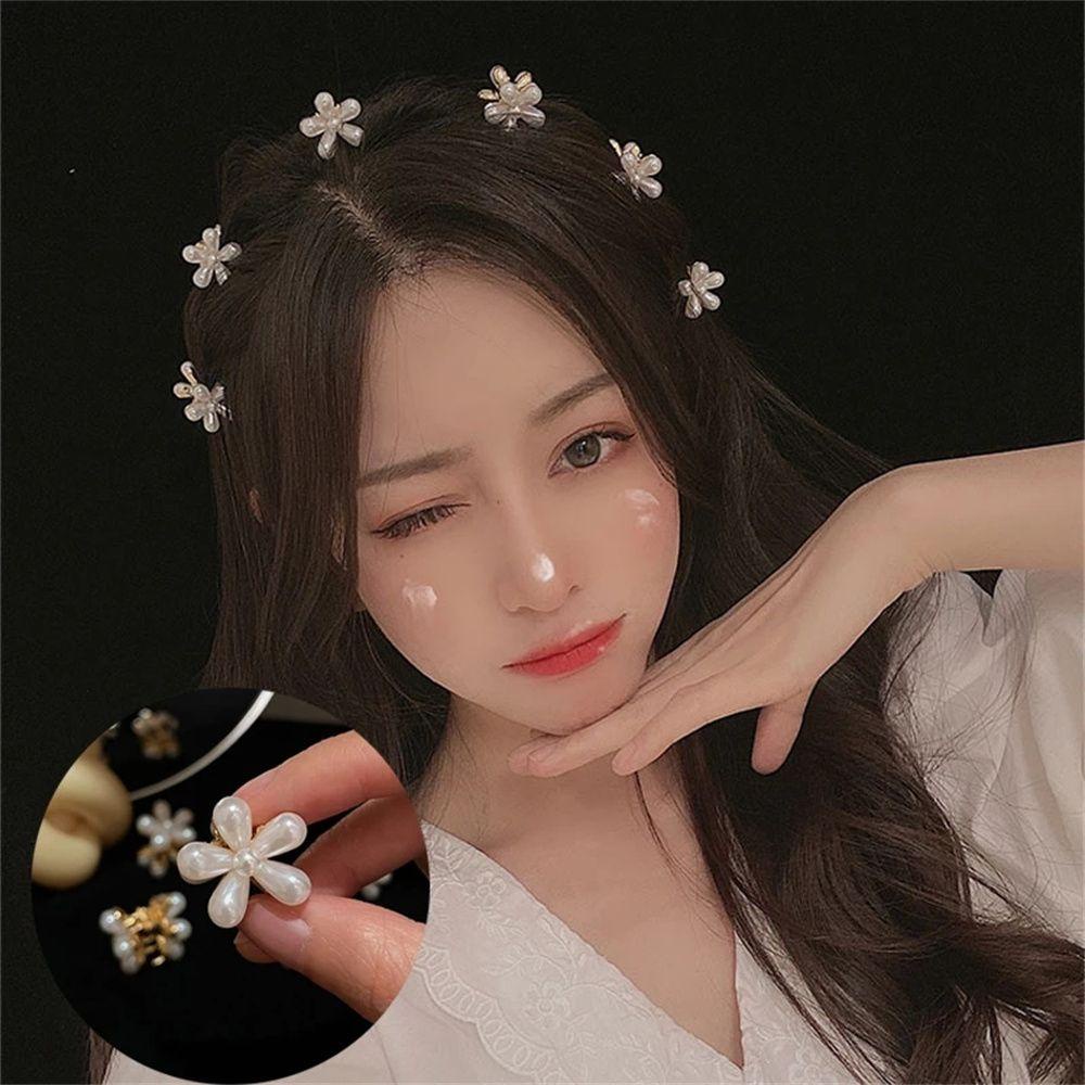 Bộ Kẹp Tóc Móng Vuốt Đính Hoa Lấp Lánh Ngọt Ngào Đơn Giản Cho Bé Gái