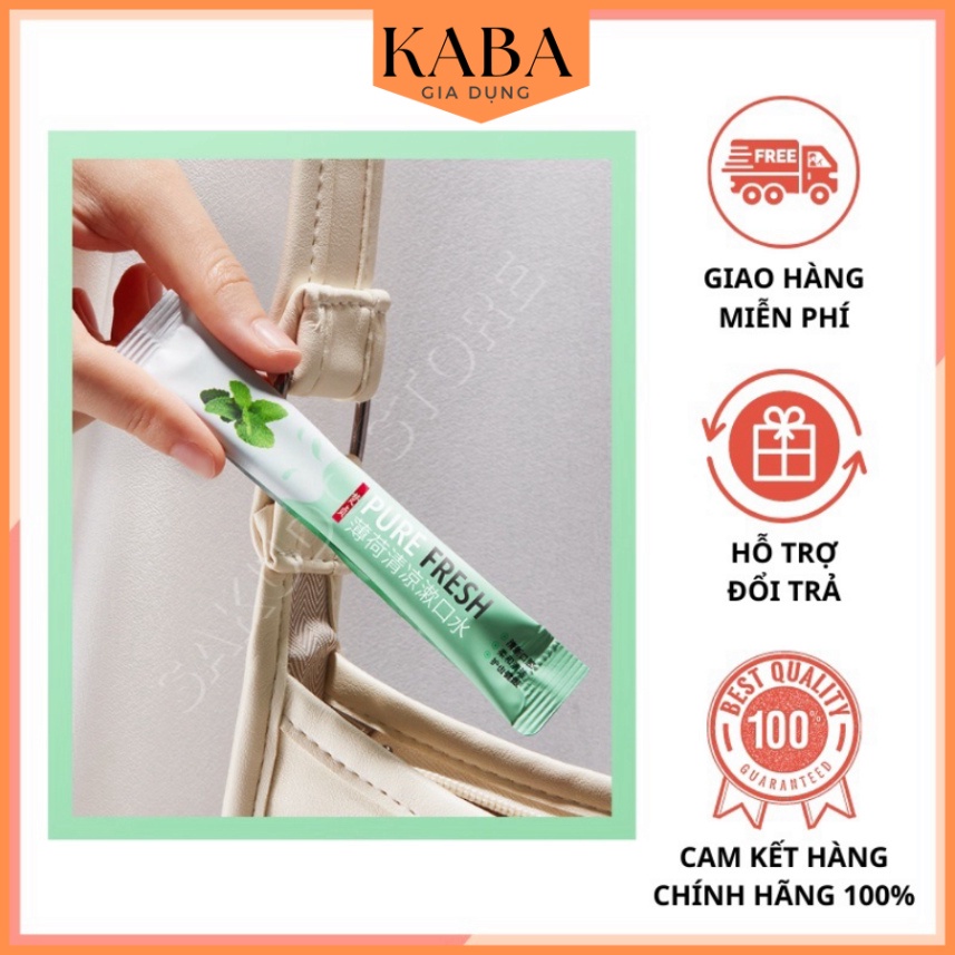 Gói nước súc miệng làm sạch răng miệng giảm tình trạng ố vàng giảm hôi miệng KABA