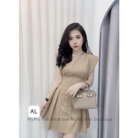 Váy kaki chiết eo 2 màu dễ mặc