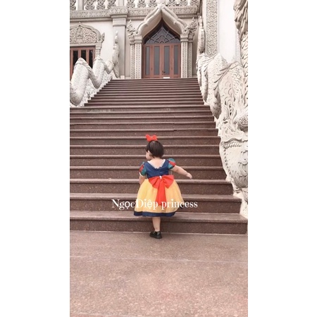 Đầm công chúa bé gái,váy công chúa bạch tuyết cực xinh xắn và đáng yêu cho bé gái tặng kèm bờm ngọc (D032)