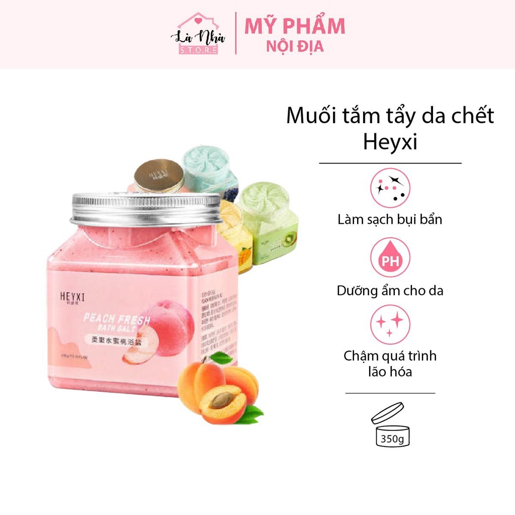 Muối Tắm Tẩy Da Chết Toàn Thân Hương Hoa Quả Bath Salt Scrub Heyxi 350g