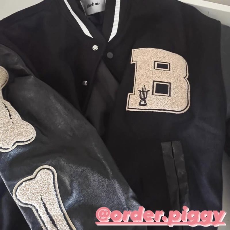 Áo Khoác Bomber Bone Varsity Jacket Tay Xương