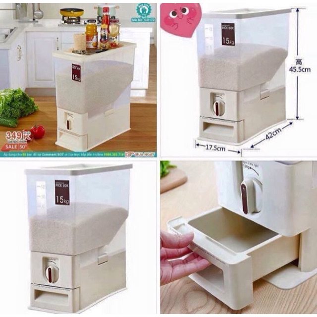 Thùng gạo thông minh KOVA 15kg
