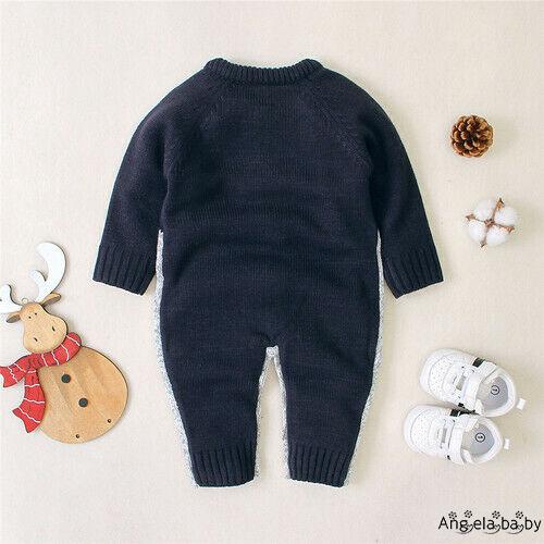 Áo len tay dài liền quần tã thời trang cho bé dễ thương