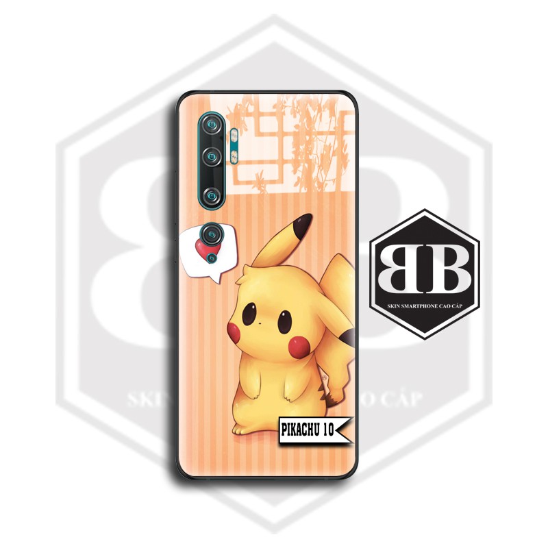 Ốp lưng kính cường lực Xiaomi Redmi Note 10 CC9 Pro / Redmi K20 Mi 9T / Mi CC9 Mi A3 Lite / Note 9 Pro Max pikachu | BigBuy360 - bigbuy360.vn