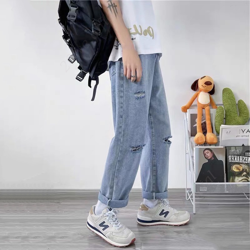 Quần Baggy Bò Nam Xám Trơn Ống Rộng Suông Dáng Đứng Cạp Cao Chất Vải Jeans Co Giãn Nhẹ Không Xù Lông Không Bai Gião