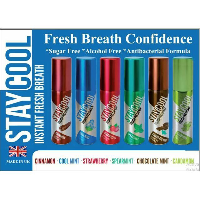 Chai xịt thơm miệng Staycool nhập khẩu Anh Quốc sản phẩm thơm miệng không thể bỏ qua Hàng Chính Hãng