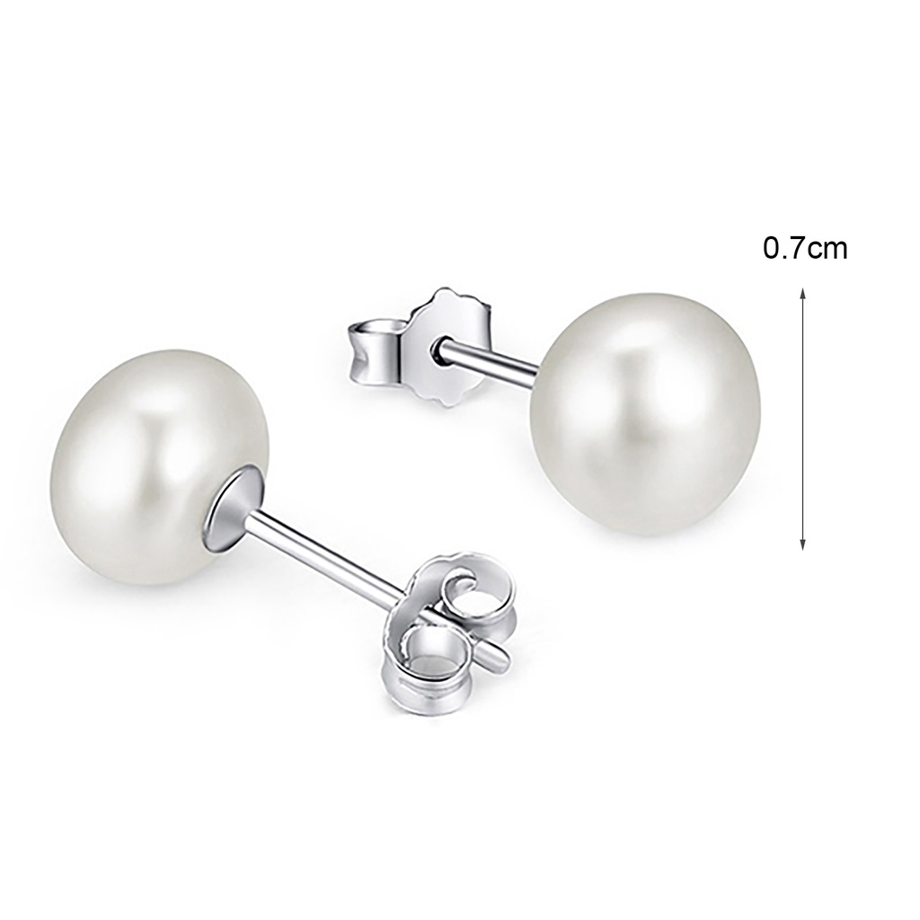 Khuyên Tai Mạ Bạc Đính Ngọc Trai Nhân Tạo Thời Trang