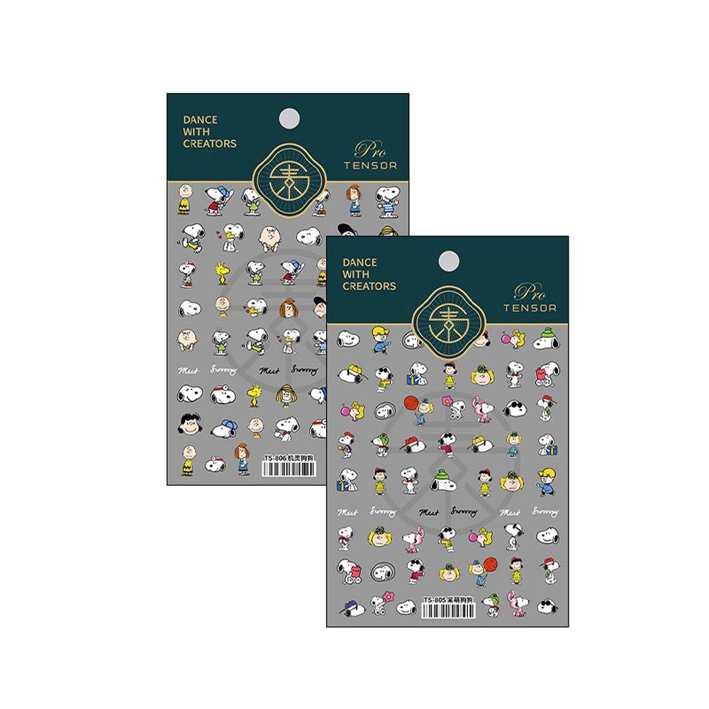 Miếng Dán Trang Trí Móng Tay Tự Dính Họa Tiết Hoạt Hình Snoopy / Trái Tim / Nơ 5D Dễ Thương