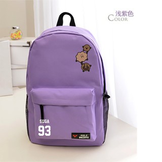 Peripheral trend backpack BT21 Simple simple color canvas backpack Leisure student Large capacity backpack Backpack
