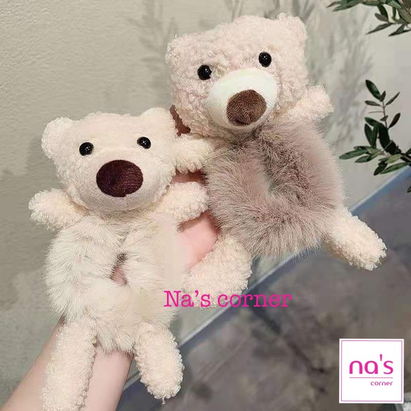 Cột tóc buộc tóc gấu bông siêu êm mịn tai thỏ