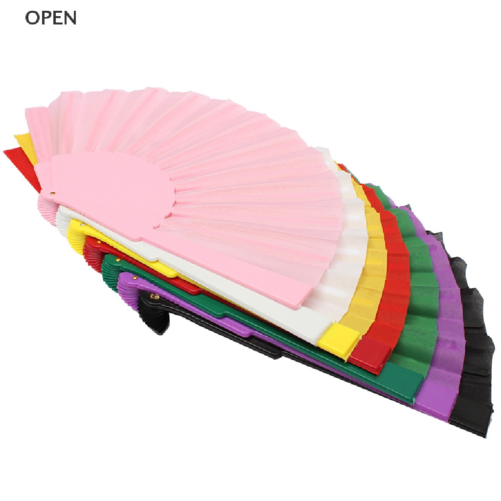 op Potable Handheld Fabric Hand Folding Fan Outdoor Dancing Bridals Wedding Party my