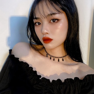 Vòng cổ mặt đá pha lê đen  cho nữ