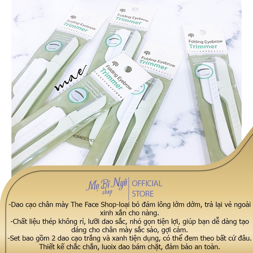 Bộ 2 Dao Cạo Lông Mày The Face Shop - Cam kết hàng chính hãng