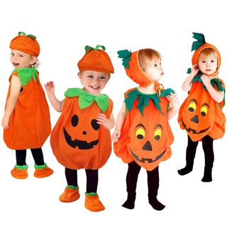 Trang Phục Hóa Trang Halloween Hình Bí Ngô Dễ Thương Cho Bé 2-10 Tuổi