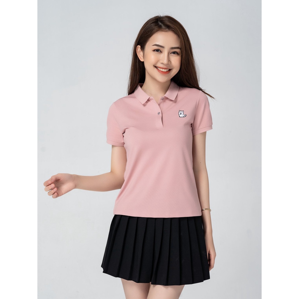 Áo Polo Nữ YODY Pique Mắt Chim Thêu Ngực, Cộc Tay Có Cổ Thoáng Mát APN3878