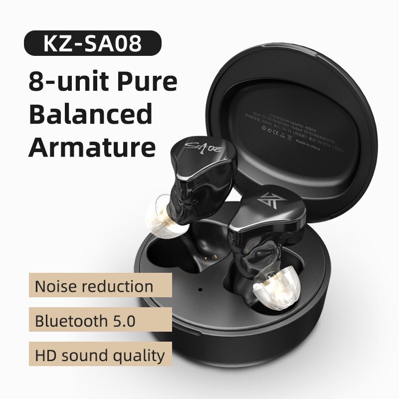 Tai nghe Bluetooth 5.0 KZ SA08 tai nghe game nhét tai điều khiển cảm ứng 8BA