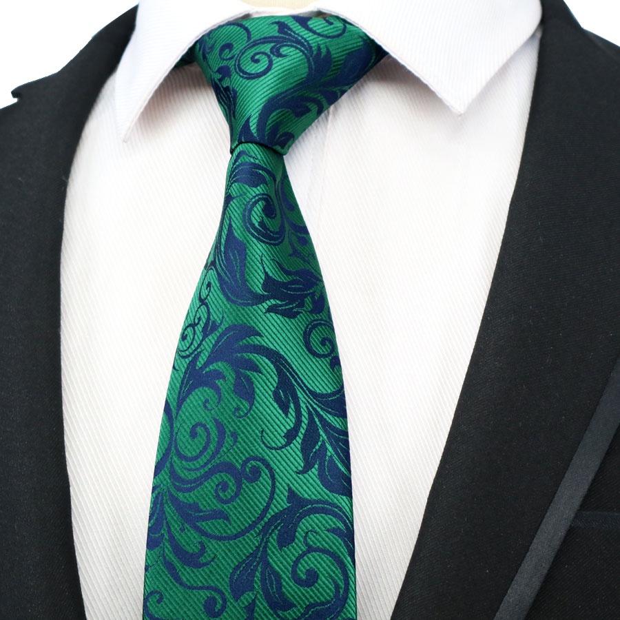 Bộ Cà Vạt Và Khăn Tay 100% Lụa Họa Tiết Hoa Thời Trang Công Sở Cho Nam